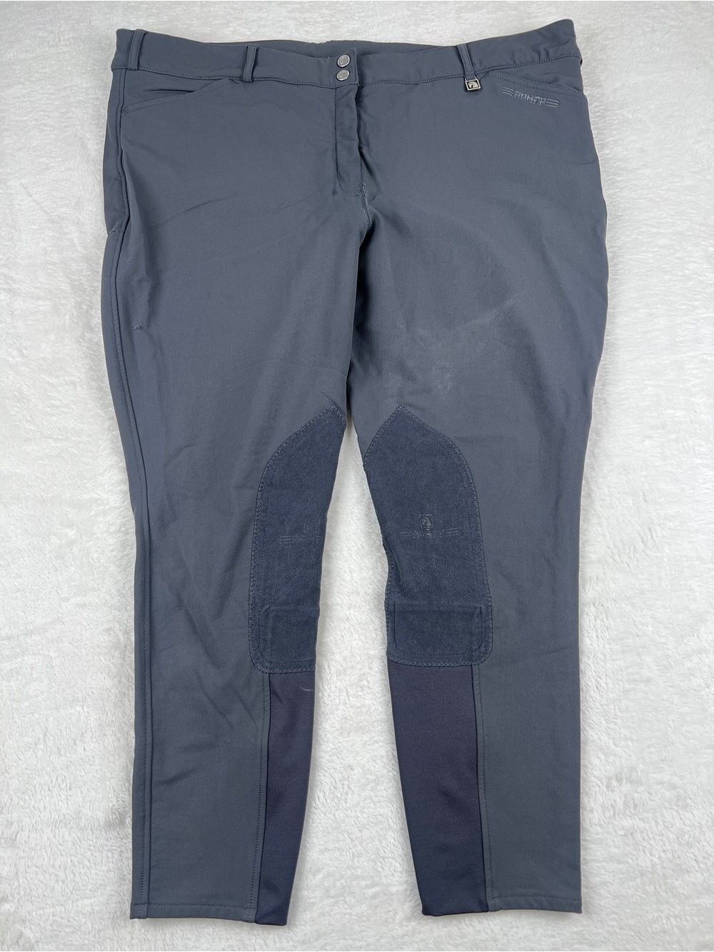 Romfh Riding Breeches Knee Patch Stretch Charcoal Size 38R